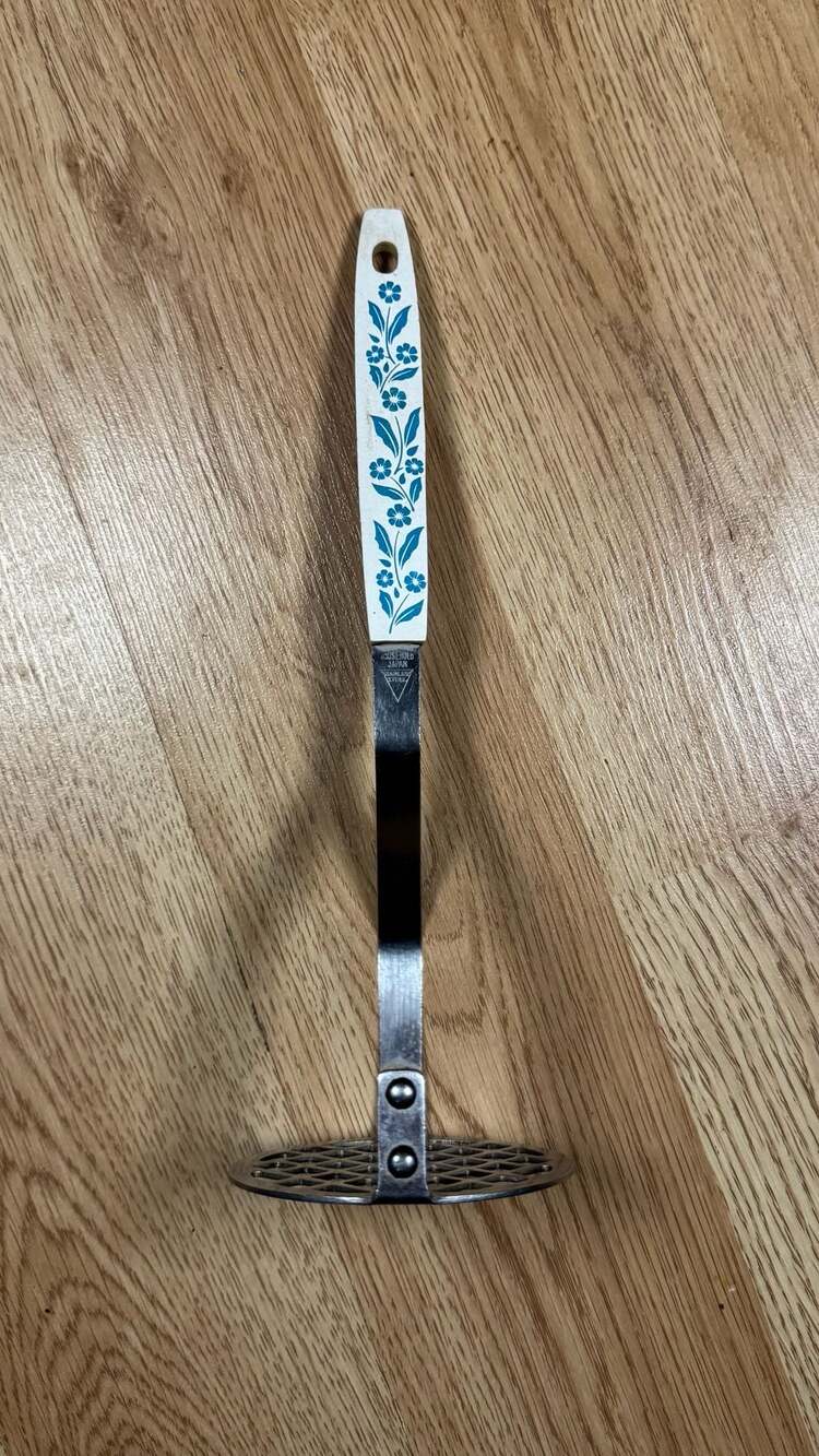 Household Japan Blue Cornflower Potato Masher Stainless Steel
